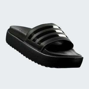 Women’s ADIDAS Adilette black platform slide sandals- Size 8